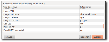 conversión formatos gráficos gimp