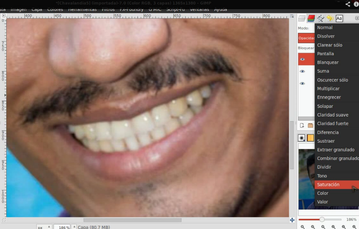 tutorial gimp blanqueamiento dental