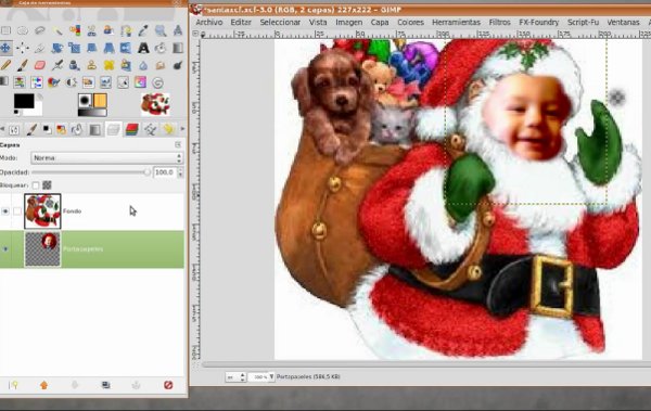 felicitacion navidad gimp tutorial