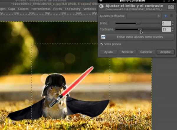 tutorial gimp tatica crear ardilla dark vader